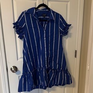 J. Crew Blue and White Casual Dress